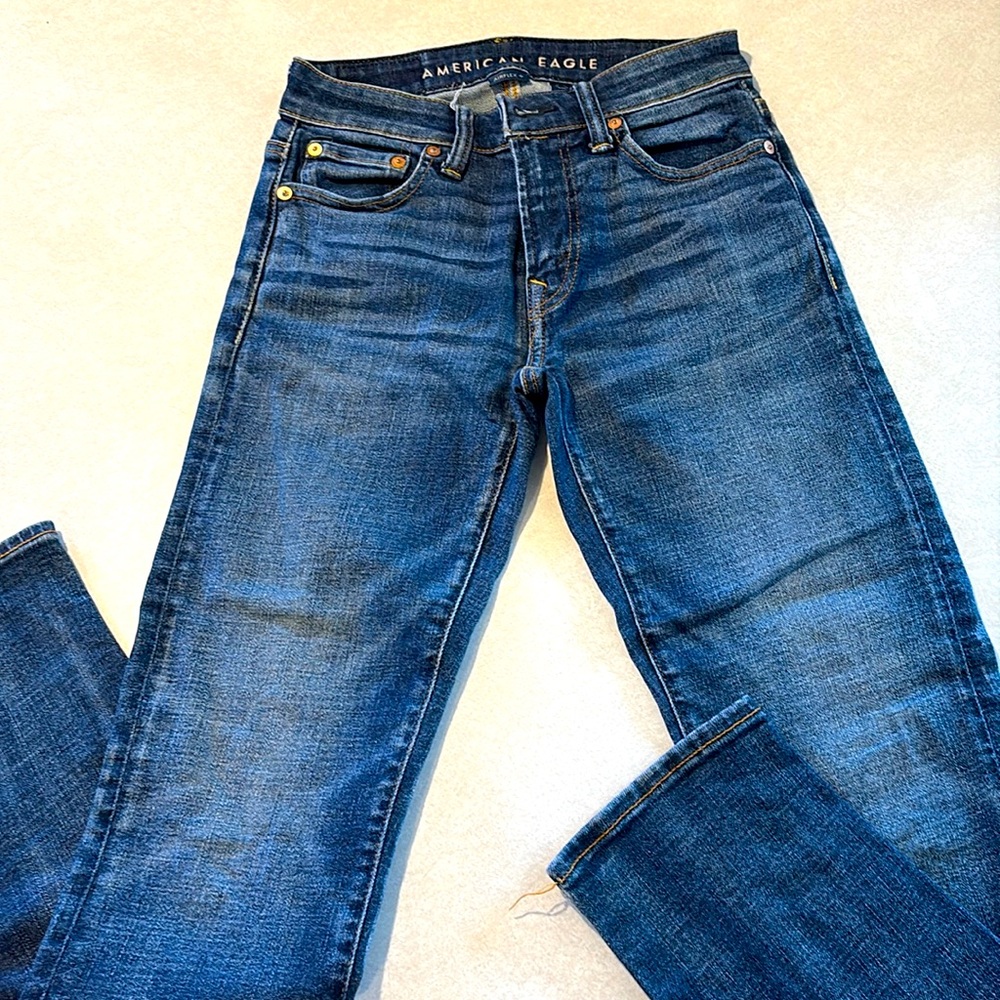 American Eagle Outfitters Blue Slim Jeans Classic Distressed